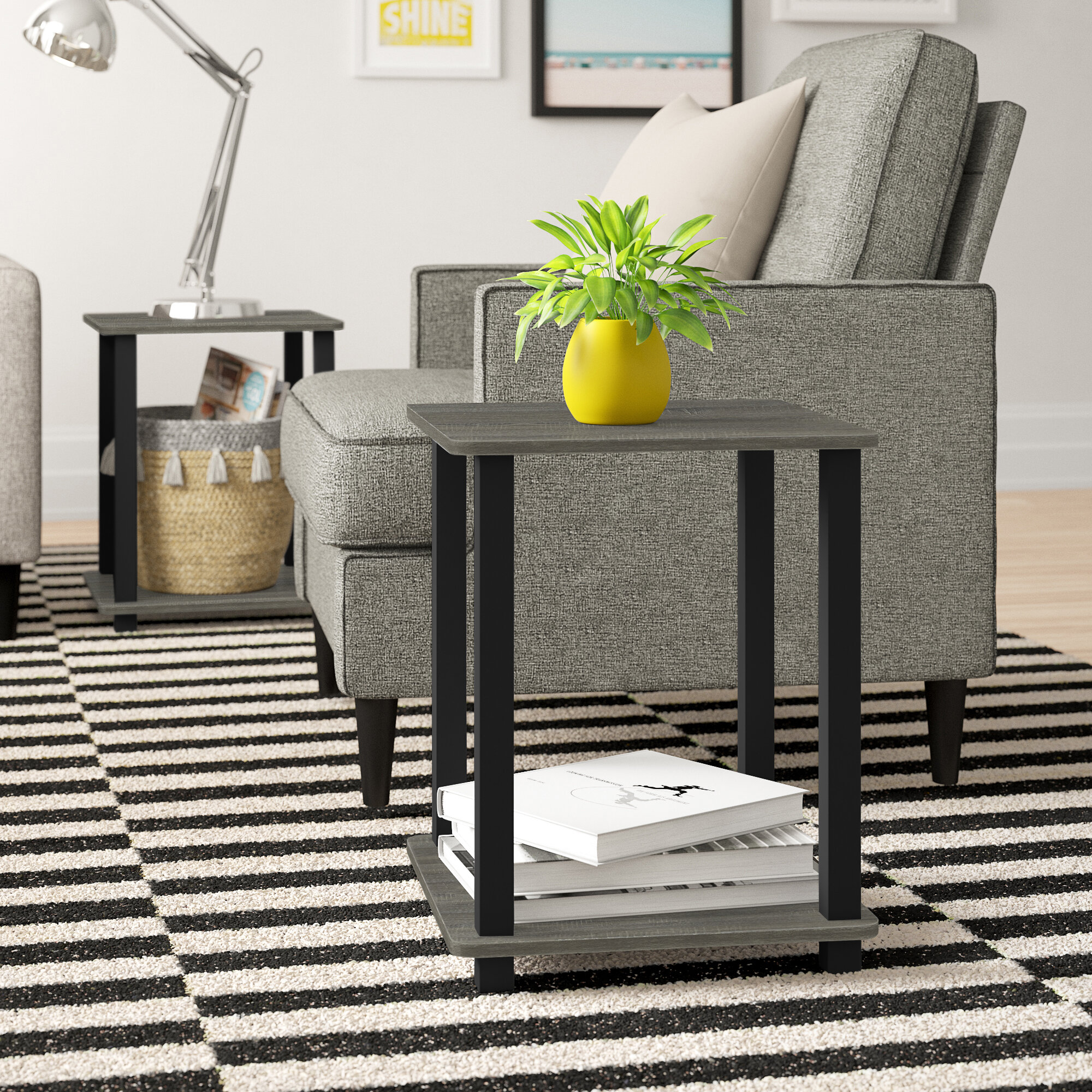 Details about   Set 3 nested side tables plant stands rustic retro contemporary living room hall 