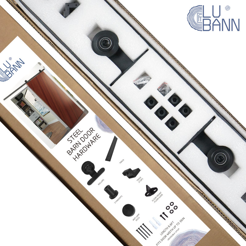 Lubann Classic Basic Top Mount Wood Sliding Track Kit Barn Door