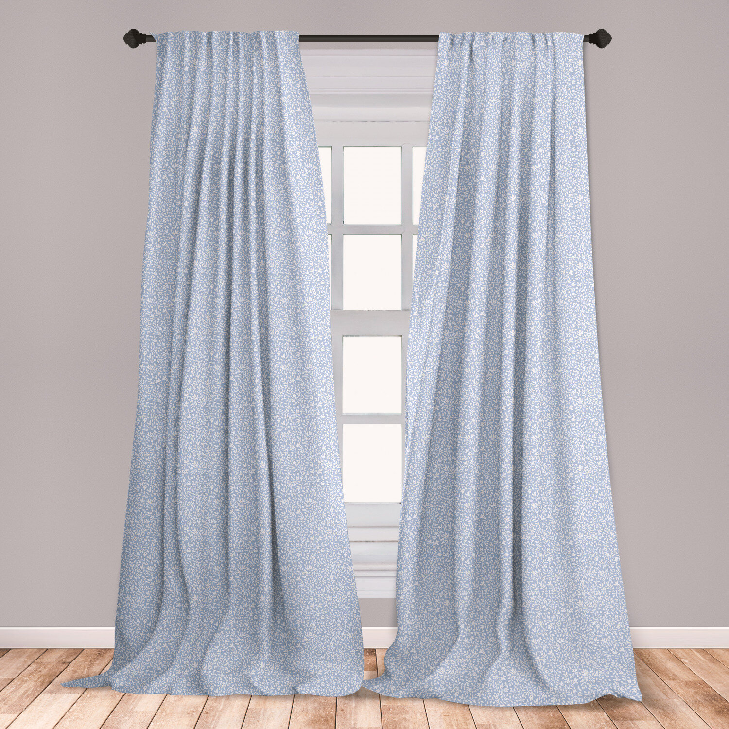 Slate Blue & Off-White Lush Decor Milo Linen Window Curtain Panel Pair Blue 84 x 52 