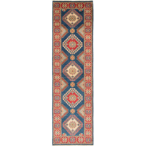 One-of-a-Kind Gazni Hand-Knotted Dark Burgundy/Navy Blue Area Rug
