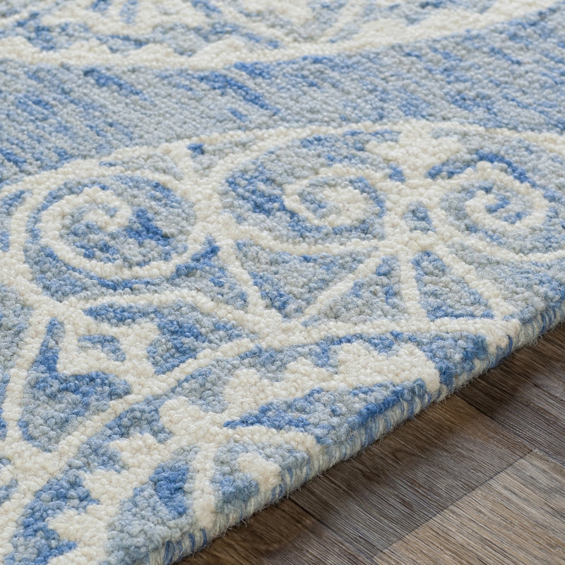 Bungalow Rose Hyer Handmade Tufted Wool Taupe Blue Gray Rug Wayfair