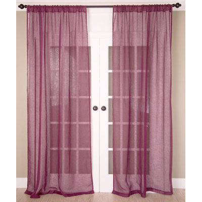 Solid Sheer Rod Pocket Panel Single Curtain Panel