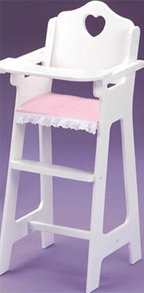 pink and white high chair