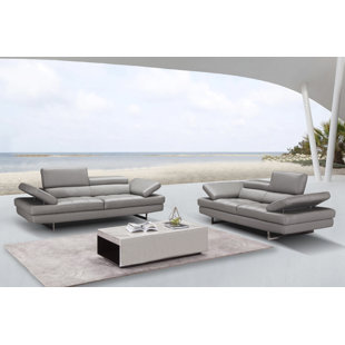 Maxwell Leather Configurable Living Room Set