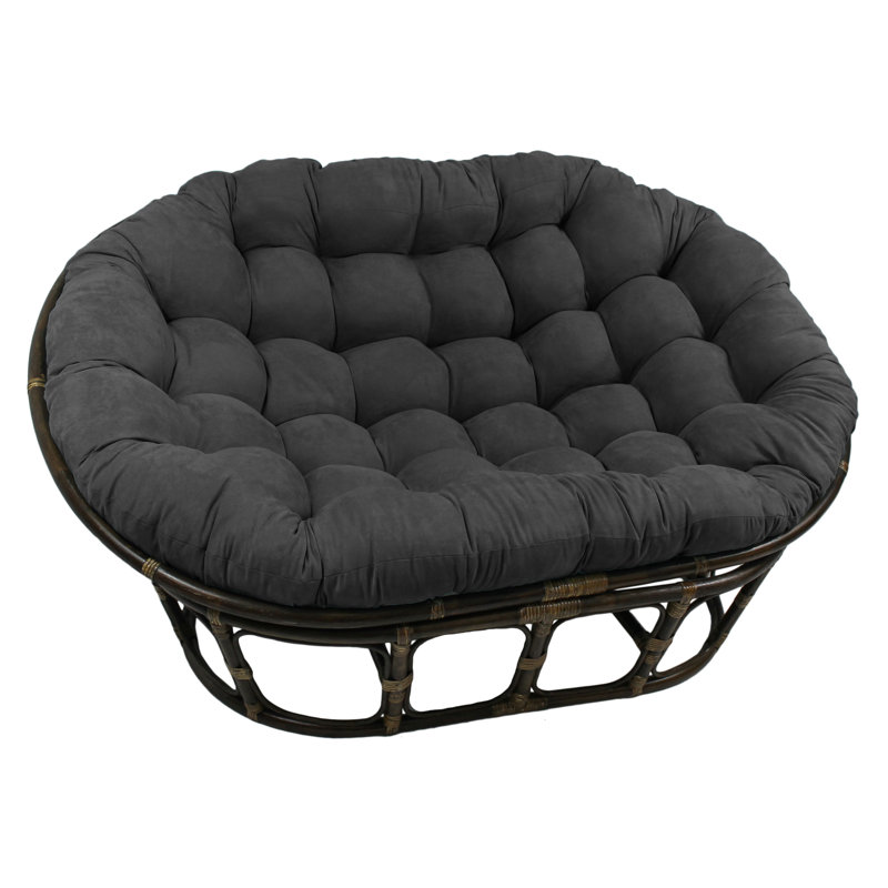 (Incomplete just cushion)) Papasan Premium Indoor Lounge Chair Cushion Cushion Color: Gray, Size: 65\" W x 48\" D