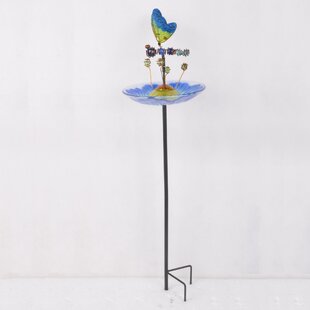 Outdoor Butterfly Fusion Glass Decorative Bird Feeder By Sol 72 Outdoor