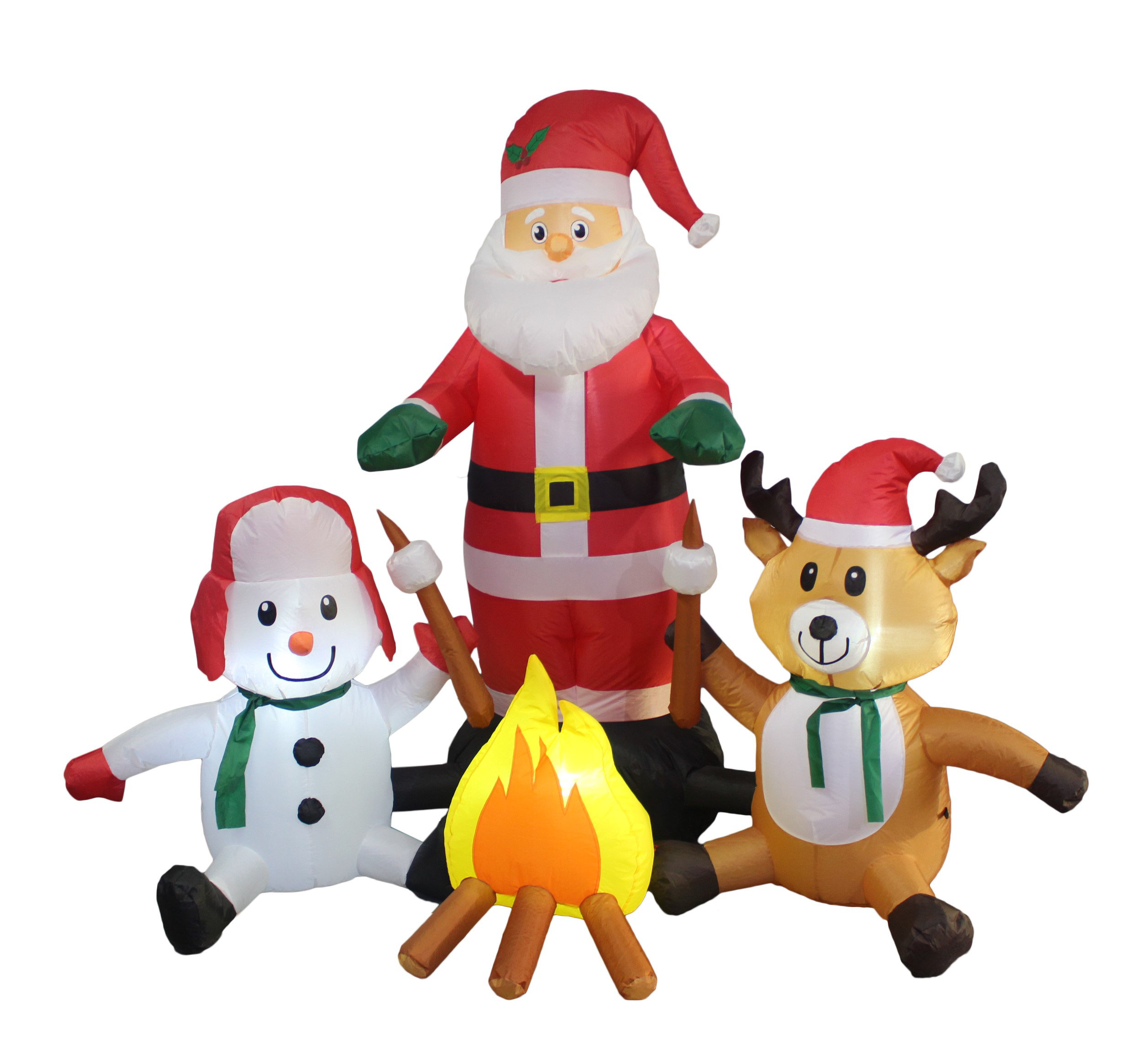 The Holiday Aisle® Christmas Santa Snowman Reindeer Campfire Inflatable Wayfair 3658