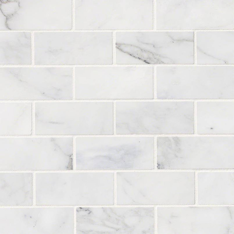 Msi Calacatta Cressa Honed 2 X 4 Marble Subway Tile In White Wayfair Calacatta Cressa Honed 2 X 4 Marble Subway Tile In White