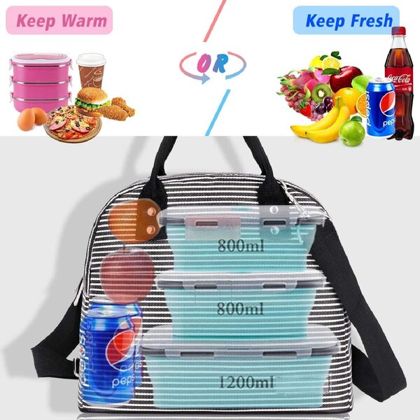 Friend Umbrella Reusable Insulated Lunch Bag Cooler Tote Box With Front Pocket Zipper Closure For Work Picnic Or Travel Lunch Box Insulated Lunch Container