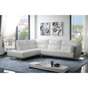 Cotswold Leather Sectional by Orren Ellis