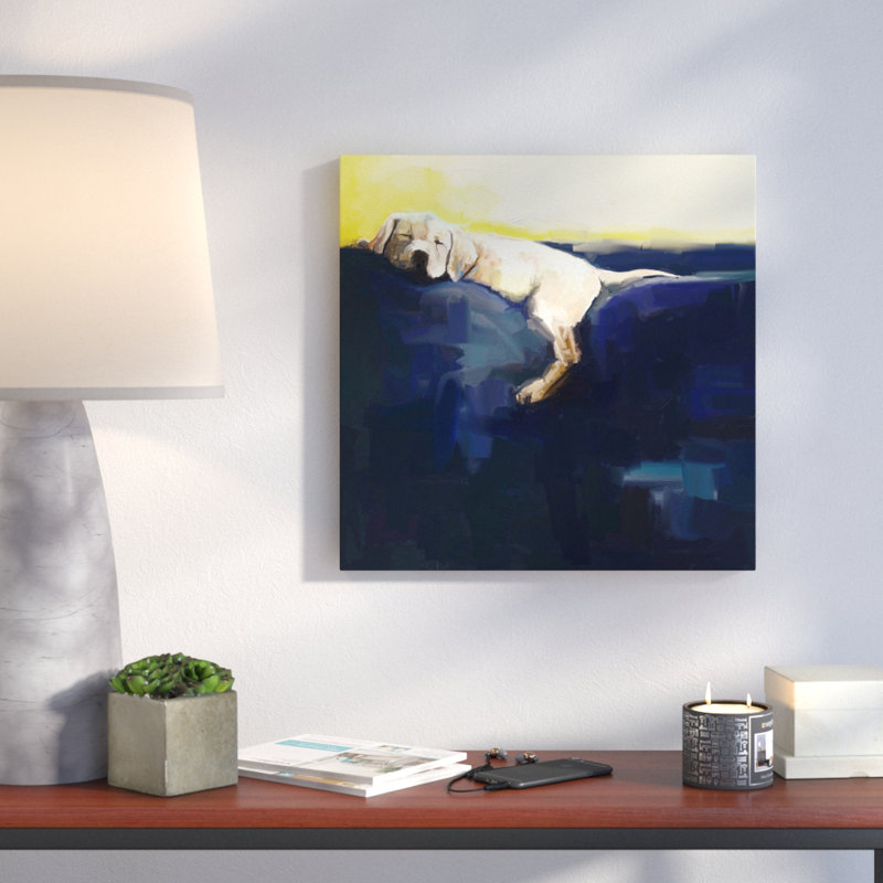 Archie Oscar Best Friend Yellow Lab Puppy Acrylic Painting
