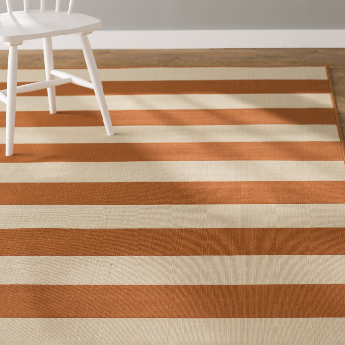 Alford Orange Indoor Outdoor Area Rug
