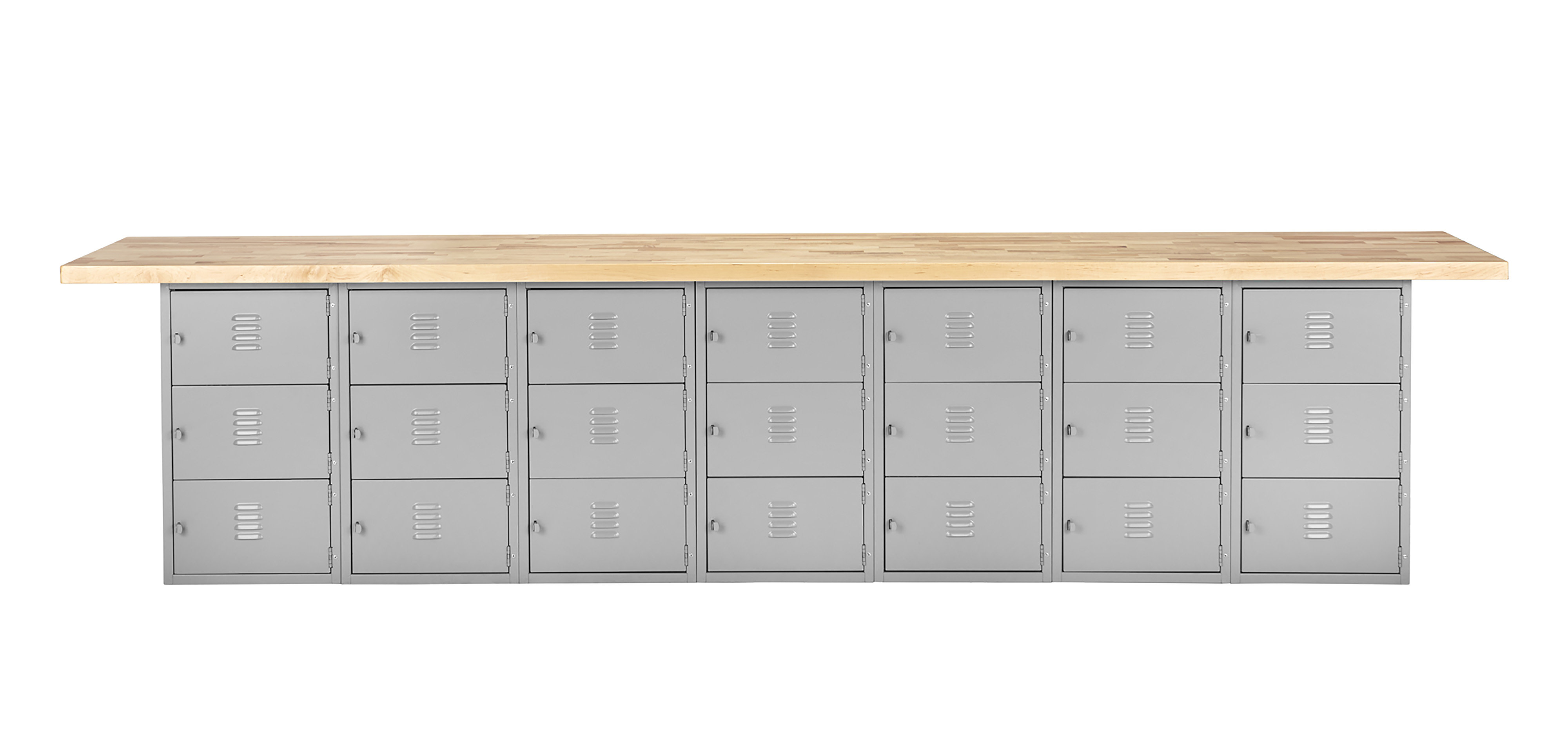 Shain Horizontal Locker Unit Wood Top Workbench Wayfair