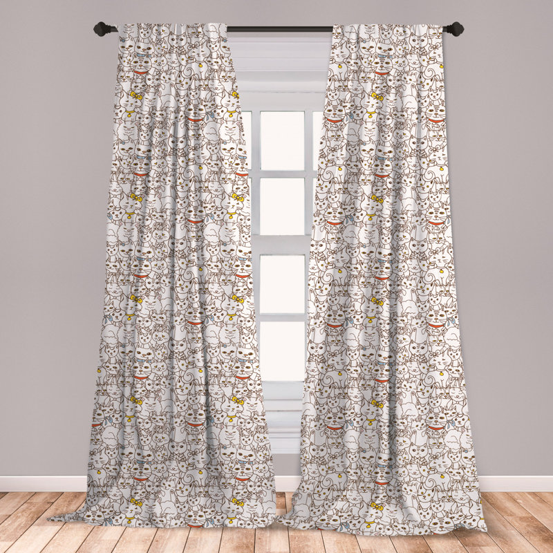 East Urban Home Kitten Room Darkening Rod Pocket Curtain Panels Wayfair