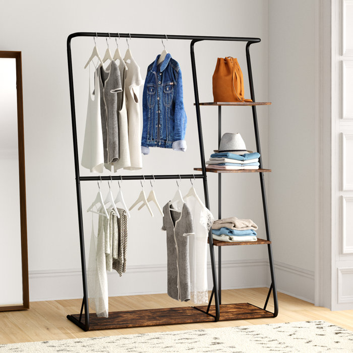Foundstone Tennison 48 W Rustic Z Frame Wardrobe With Shelves