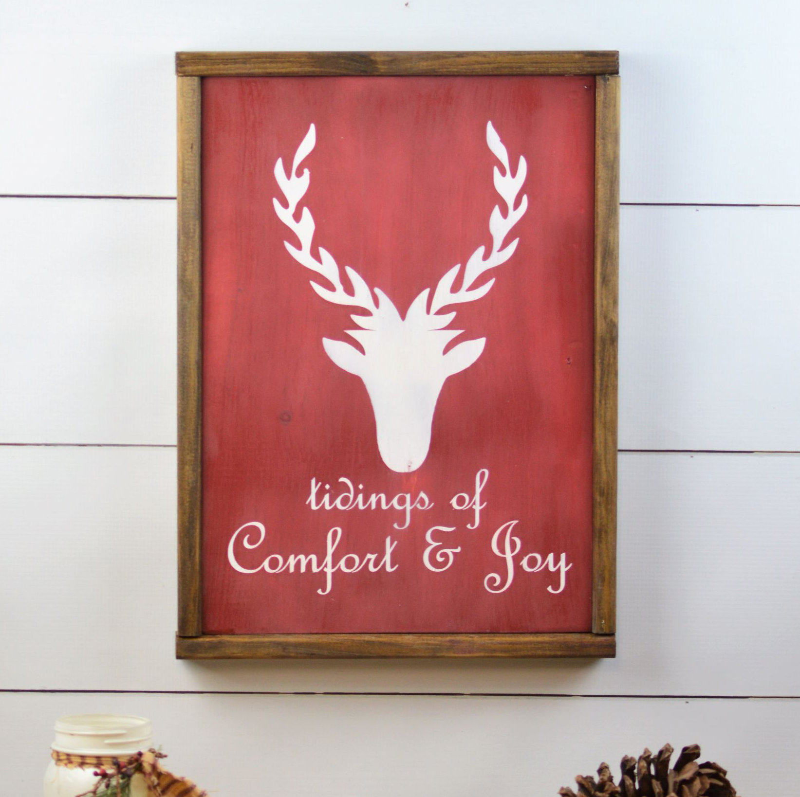 The Holiday Aisle Tidings Of Comfort Joy Farmhouse Holiday Sign