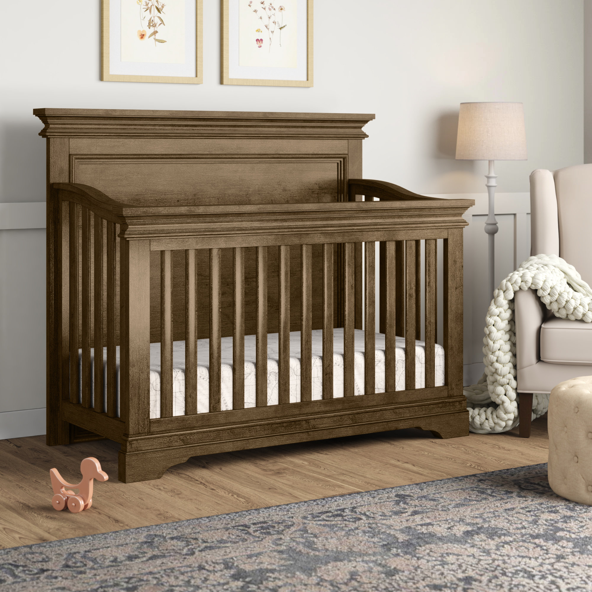 birch wood crib