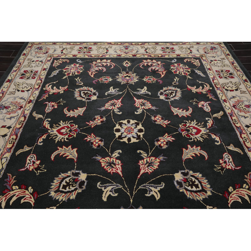 Darby Home Co Slawson Oriental Handmade Tufted Wool Ivory Black Area Rug Wayfair