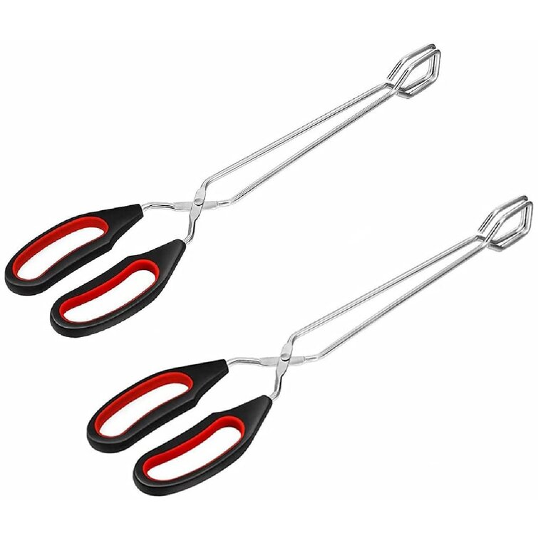 Stainless Steel Scissor Tongs Food Meat Scissor Baking Bread Clamp Barbecue Tong 