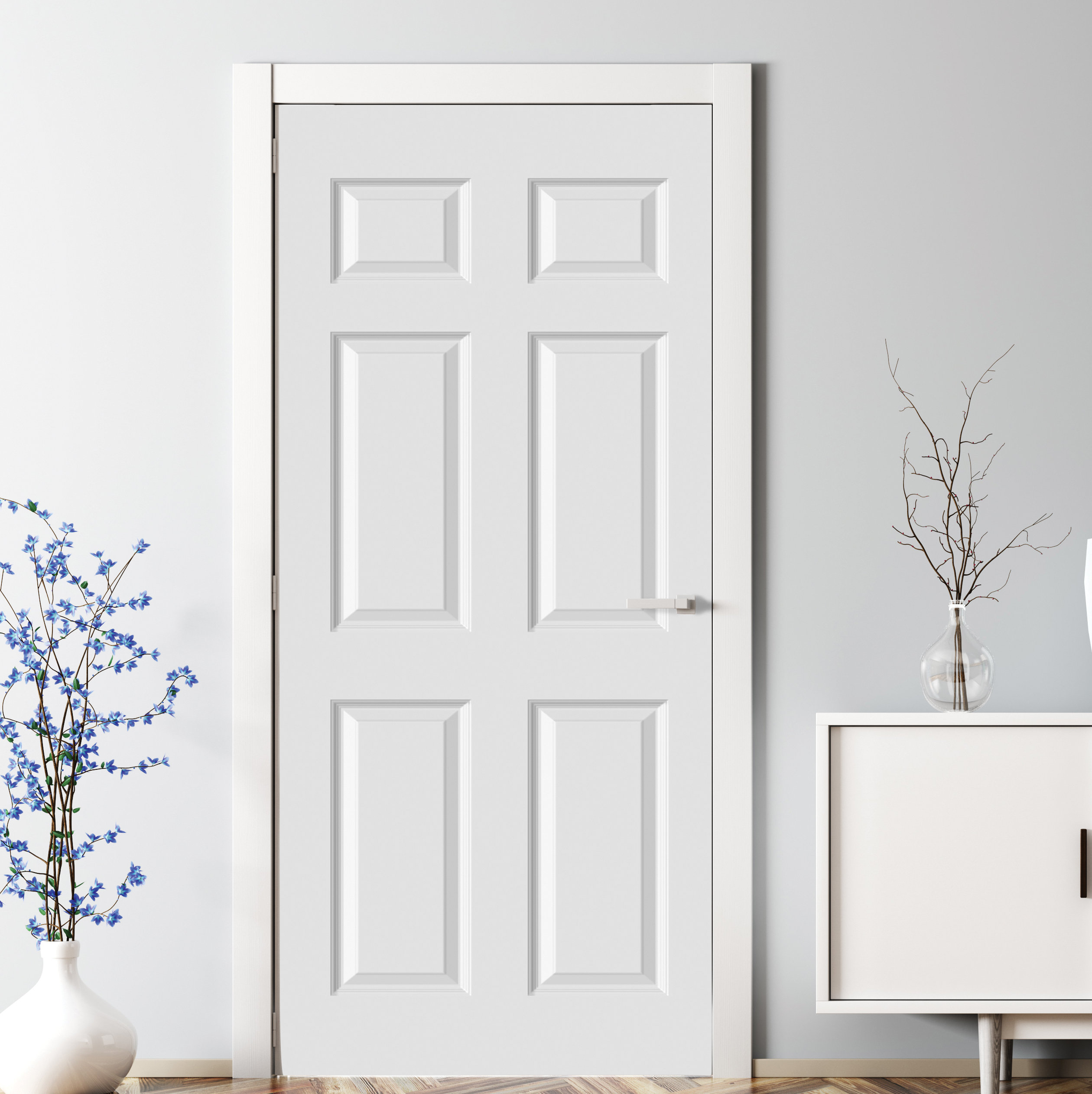 Erias Home Designs Paneled Wood Hollow Primed Preston Standard