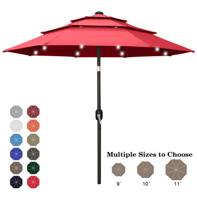 Caerphilly 106.3'' Lighted Market Umbrella