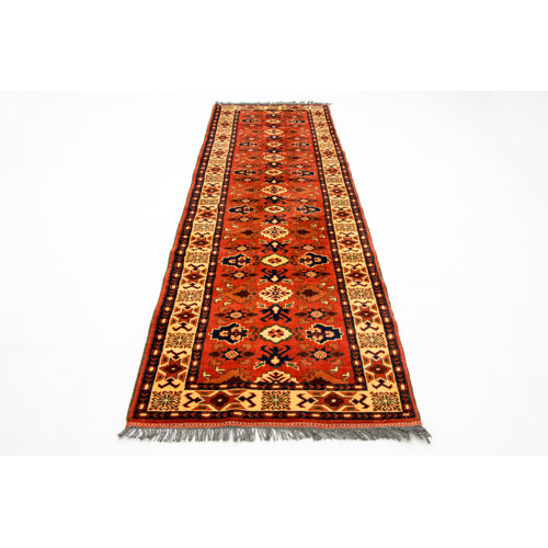 Forelli Hand Hooked Wool Orange Indoor/Outdoor Rug Bloomsbury Market
