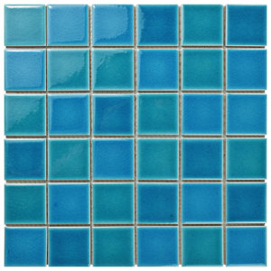 Enclave 1.88u201d x 1.88u201d Porcelain Mosaic Tile in Blue/Teal
