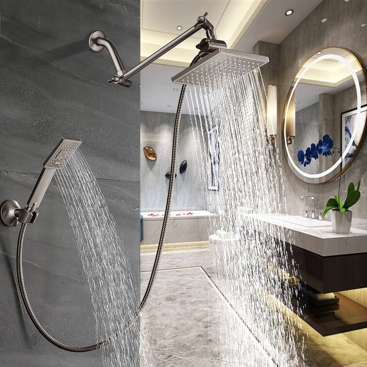 Bright Showers dual shower heads combo premium version brushed nickel 