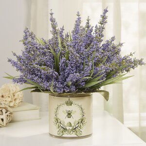 Lavender Heather in Decoupage Pot