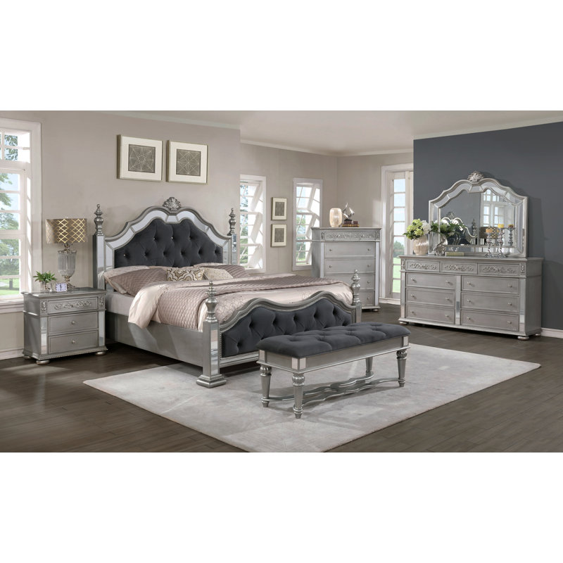 Rosdorf Park Dorchester Queen Upholstered Platform 5 Piece ...