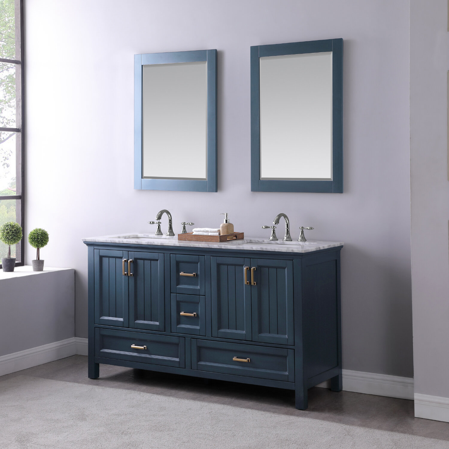 Red Barrel Studio Euramo 60 Double Bathroom Vanity Set With Mirror Wayfair