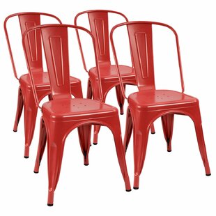 red metal chairs