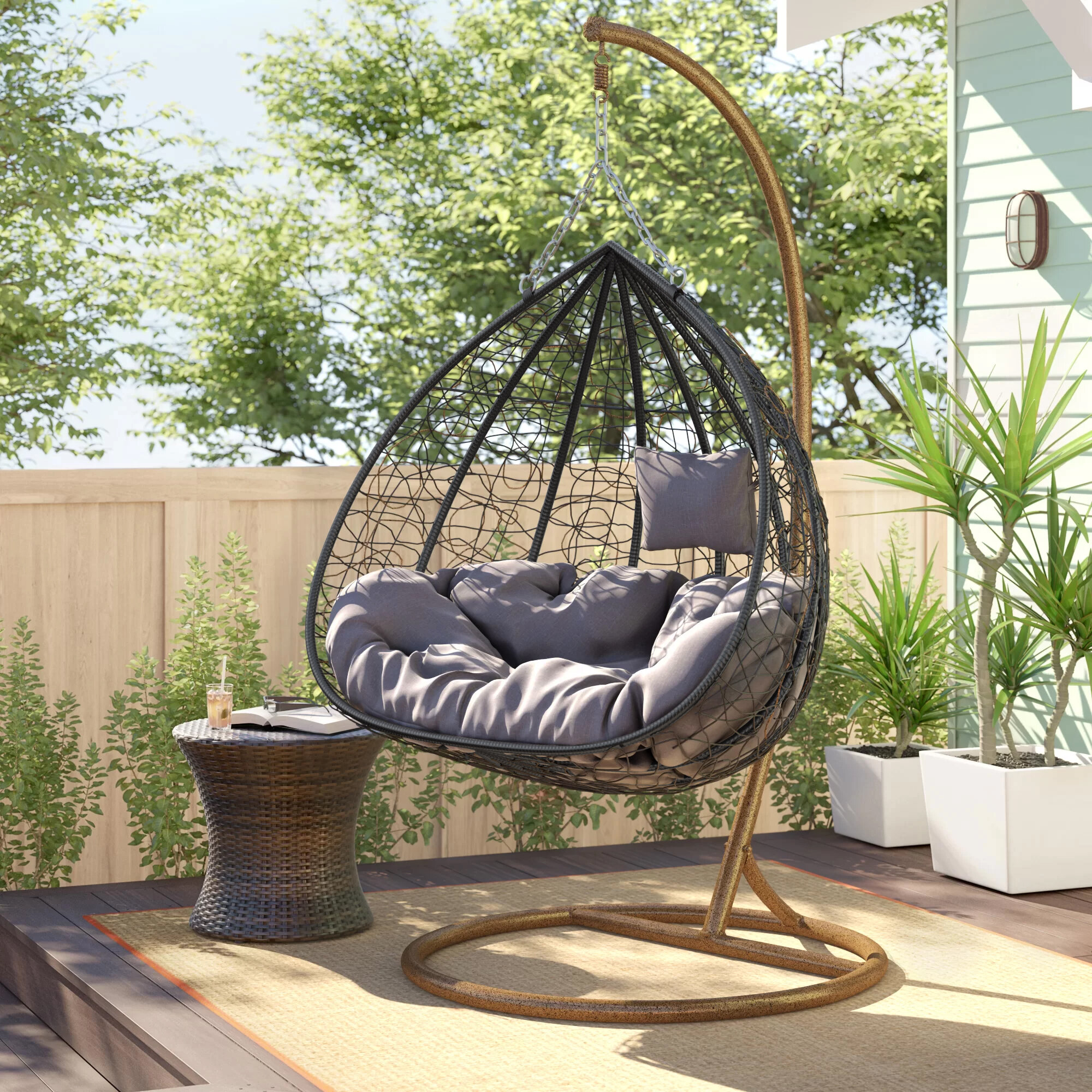 patio swing chair with stand