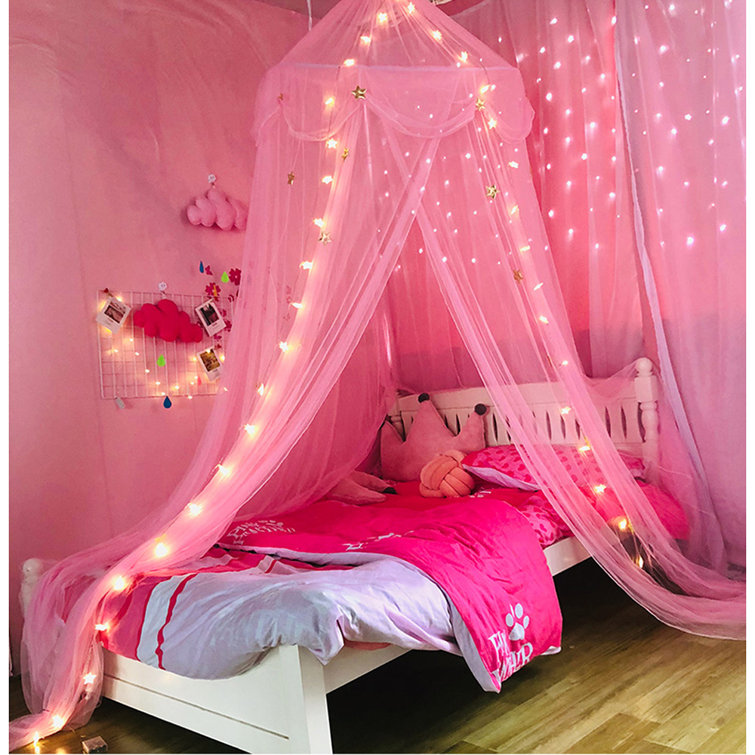 Double bed canopy with lights clearance