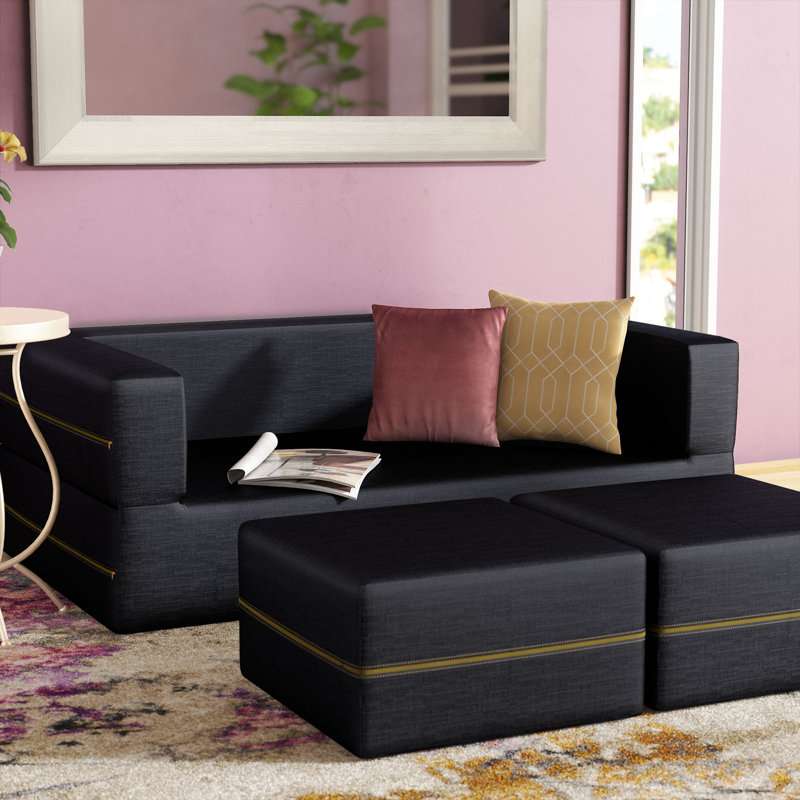 Zipcode Design Eugene Denim Modular 61 Square Arm Loveseat