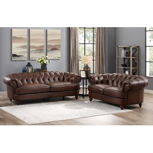 Basso 2 Piece Leather Living Room Set by Alcott Hill
