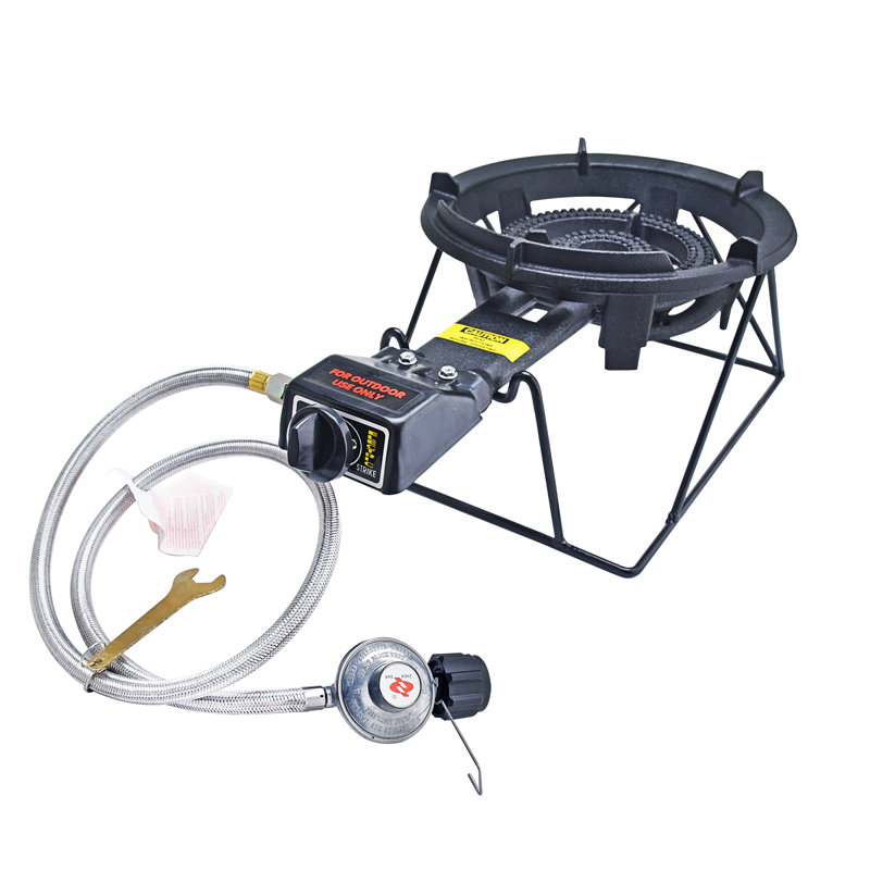 Arc 339r Portable Propane Burner Stove Cast Iron Single Burner With Detachable Rack Camping Stove Bbq With Hose Regulator Perfect For Outdoor Cooking 30 000 Btu H Wayfair Ca