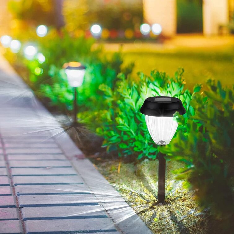 6x Stainless Steel Solar Powered Garden LED Light Pathway Landscape Lamp White 
