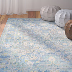 Lyngby-Taarbu00e6k Floral and Plants Aqua Area Rug