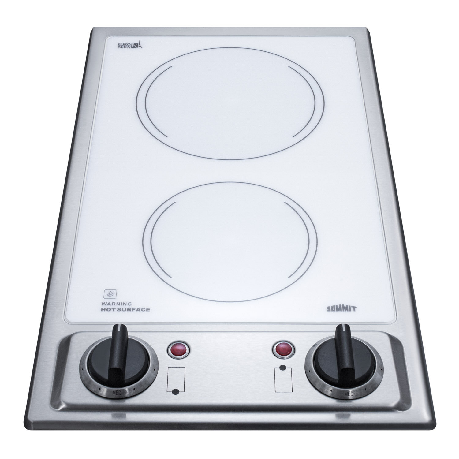 12 Inch Radiant Cooktop With Stainless Steel Electric Cooktop ECOTOUCH 2 Burner Electric Cooktop 120V Stove Top Built In Plug In