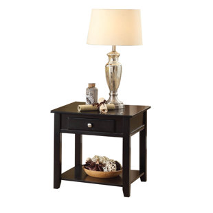 Matney One Drawer and One Shelf Wooden End Table by Winston Porter