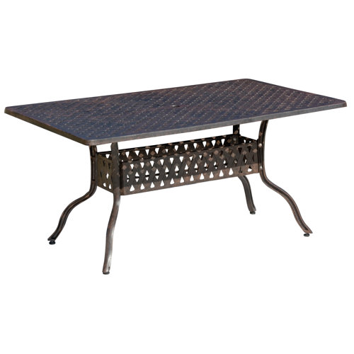 Becket Aluminium Dining Table Dakota Fields Colour: Antique bronze