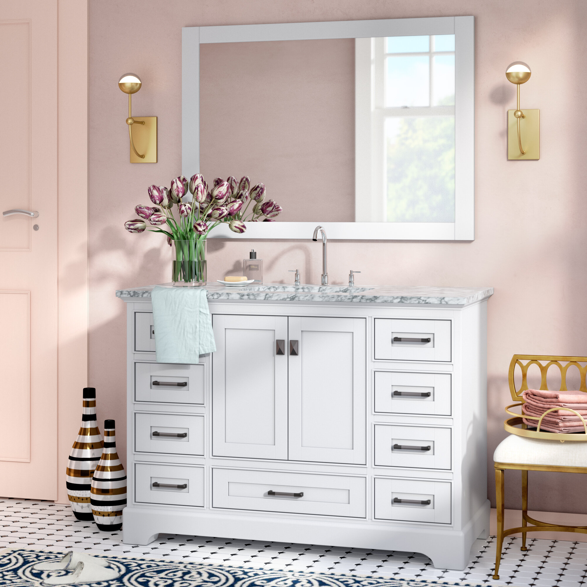 Willa Arlo Interiors Stian 48 Single Sink Bathroom Vanity Set