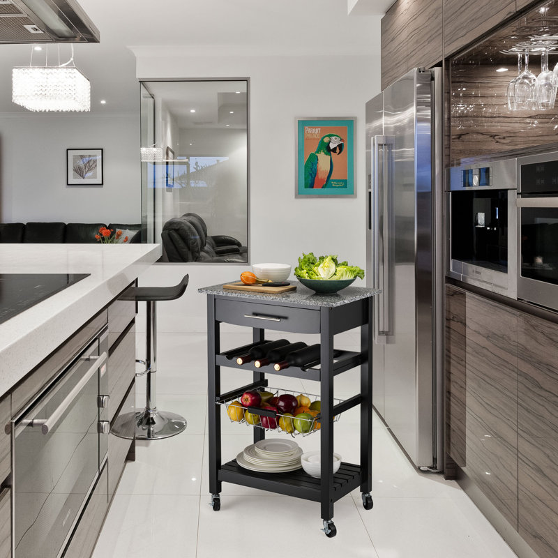 Evodio Kitchen Cart with Marble Top