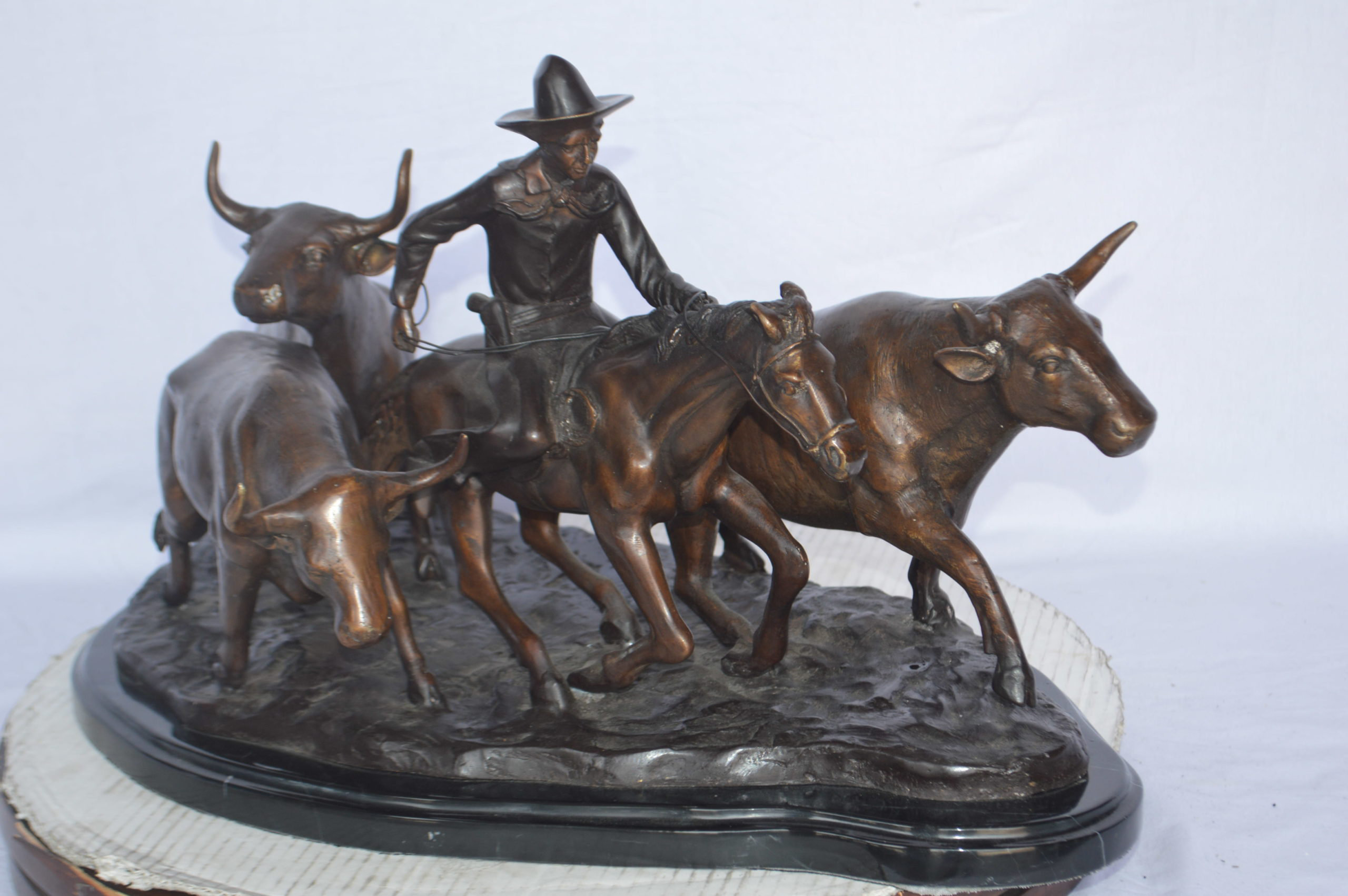 NIFAO Stampede By Remington Bronze Statue Size 30"L X 17"W X 15"H
