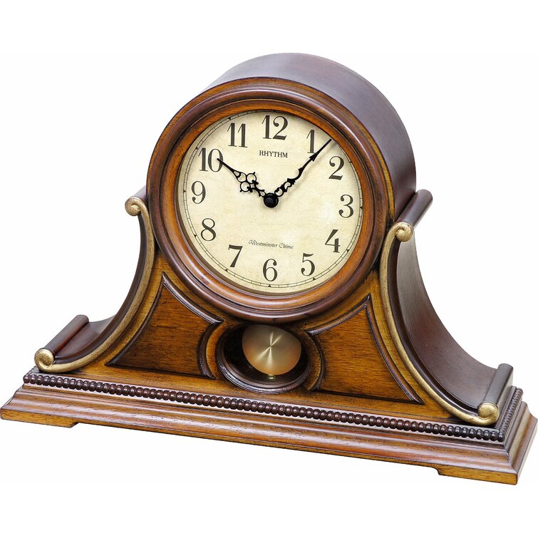 Small Black Old Town Mantel Clock Retro Vintage Design Battery Operated