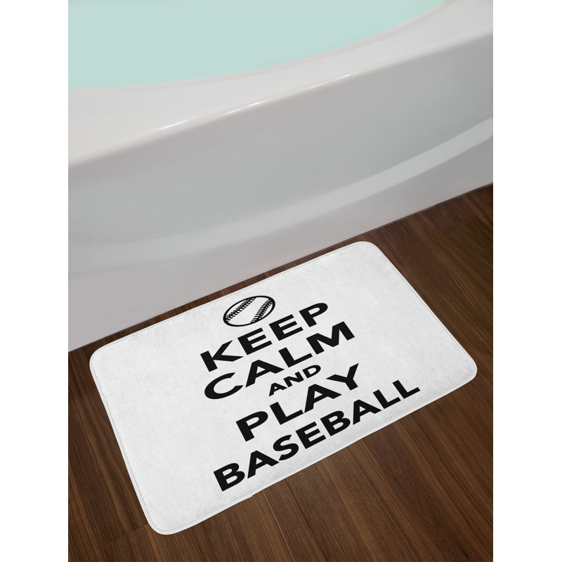 East Urban Home Ambesonne Keep Calm Bath Mat By Play Baseball