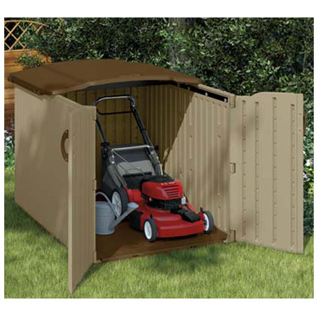 Suncast 4 ft. 10 in. W x 6 ft. 8 in. D Plastic Horizontal ...