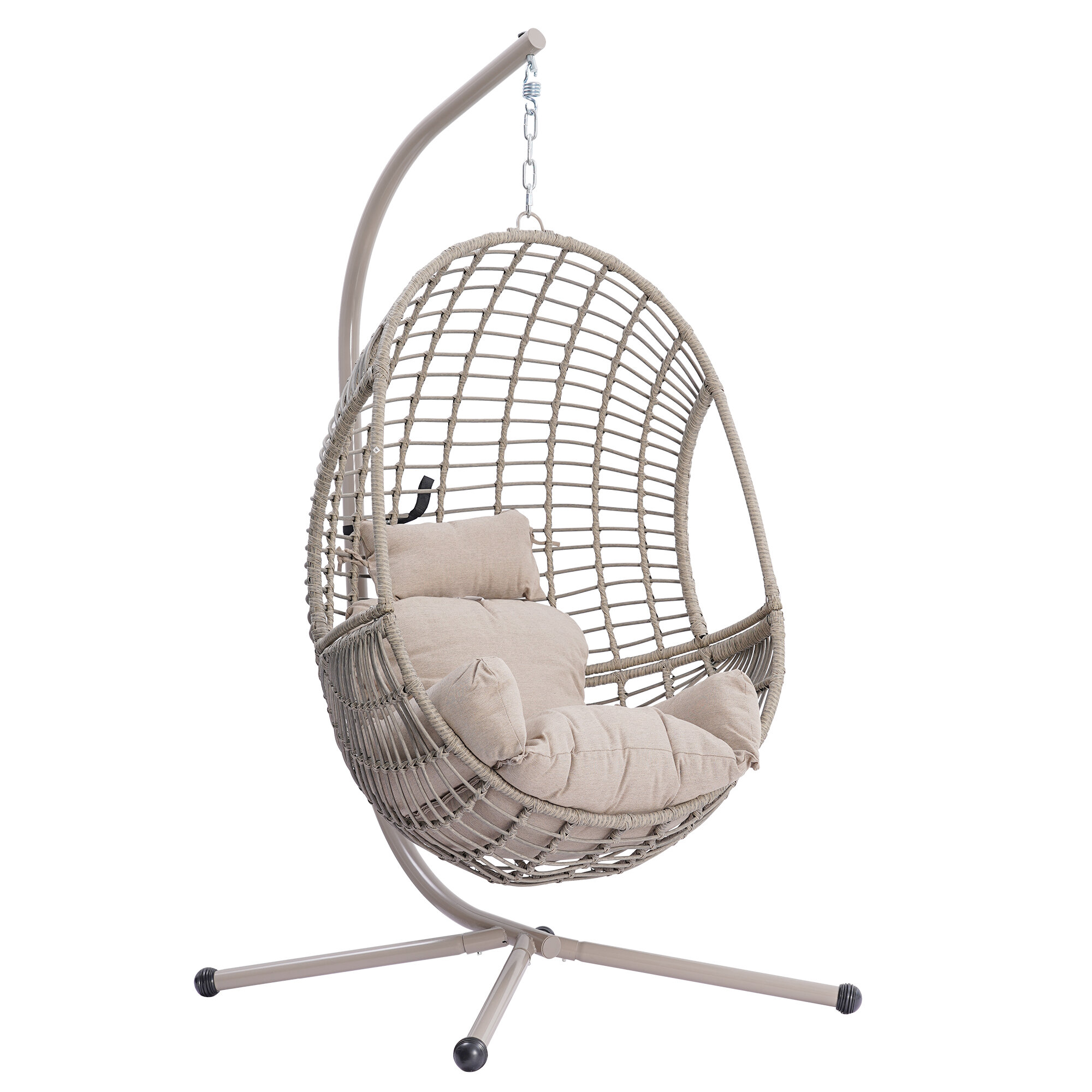 rattan egg chair with cushion and standhanging chair for indoor and  outdoor lounging chair bedroom patio garden