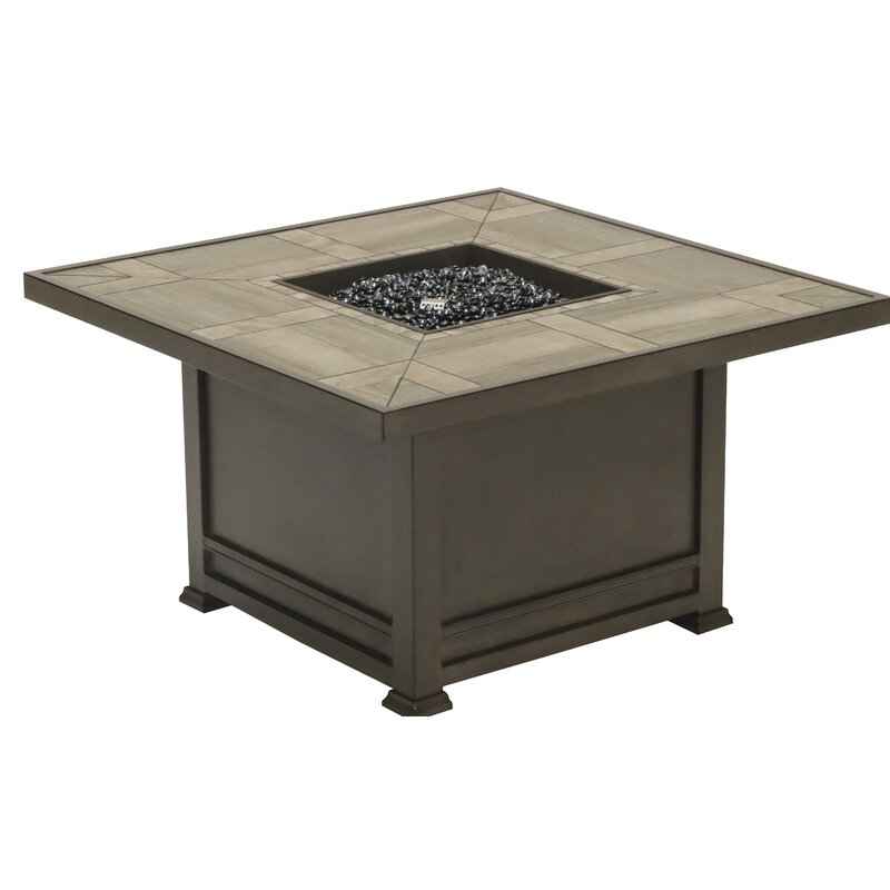 Latitude Run Baard Porcelain Propane Fire Pit Table Wayfair